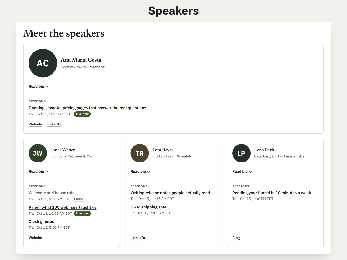 Preview of Airdate Speakers